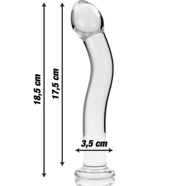 SÉRIE NEBULA BY IBIZA - MODELO 18 DILDO VIDRO BOROSILICADO TRANSPARENTE 18.5 CM -O- 3.5 CM - Image 3