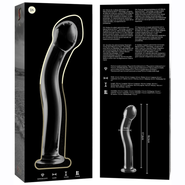 SÉRIE NEBULA BY IBIZA - MODELO 18 DILDO VIDRO BOROSILICADO TRANSPARENTE 18.5 CM -O- 3.5 CM - Image 6