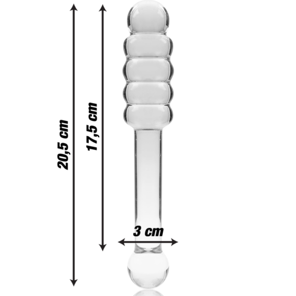 NEBULA SERIES BY IBIZA - MODELO 20 DILDO VIDRO BOROSILICADO TRANSPARENTE 20.5 CM -O- 3 CM - Image 3