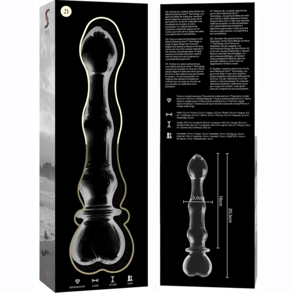 NEBULA SERIES BY IBIZA - MODELO 21 DILDO VIDRO BOROSILICADO TRANSPARENTE 20.5 CM -O- 3.5 CM - Image 6