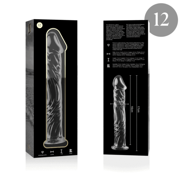 NEBULA SERIES BY IBIZA - MODELO 12 DILDO VIDRO BOROSILICADO TRANSPARENTE 17 CM -O- 3.5 CM - Image 4