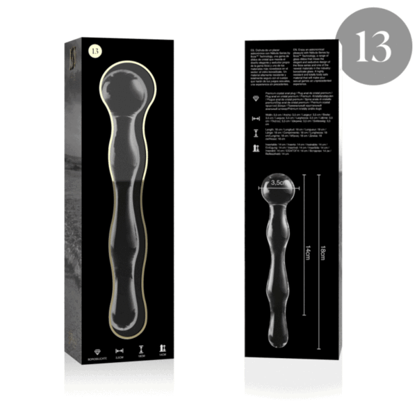 NEBULA SERIES BY IBIZA - MODELO 13 DILDO VIDRO BOROSILICADO TRANSPARENTE 18 CM -O- 3.5 CM - Image 4