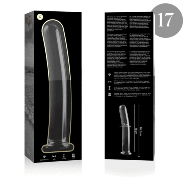 NEBULA SERIES BY IBIZA - MODELO 17 DILDO VIDRO BOROSILICADO TRANSPARENTE 18.5 CM -O- 3 CM - Image 4