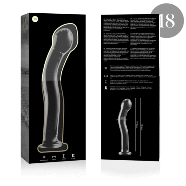 SÉRIE NEBULA BY IBIZA - MODELO 18 DILDO VIDRO BOROSILICADO TRANSPARENTE 18.5 CM -O- 3.5 CM - Image 4