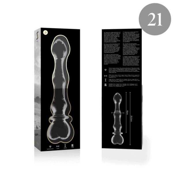 NEBULA SERIES BY IBIZA - MODELO 21 DILDO VIDRO BOROSILICADO TRANSPARENTE 20.5 CM -O- 3.5 CM - Image 4