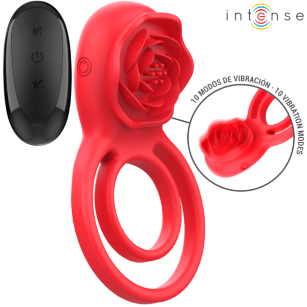 INTENSE - GAIL ESTIMULADOR ROSE 10 VIBRAÇÕES VERMELHO CONTROLE REMOTO - Image 2
