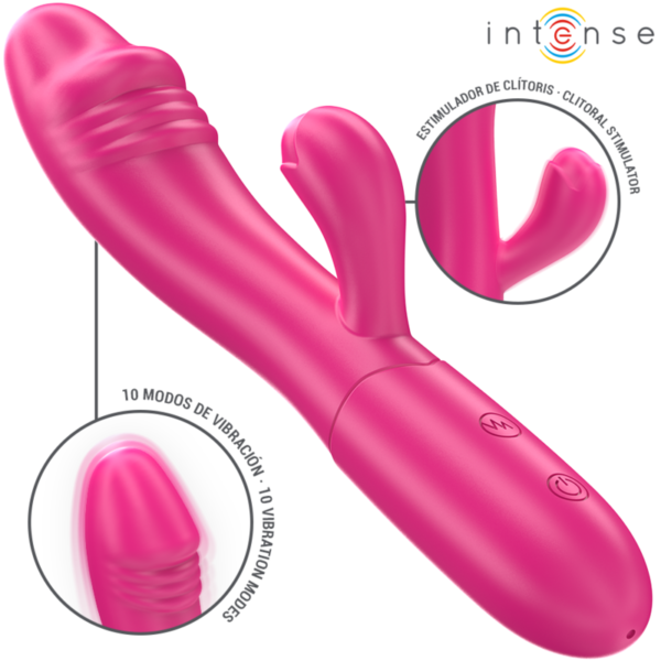 INTENSE - IVY VIBRADOR FLEXÍVEL 10 VIBRAÇÕES COM LÍNGUA ESTIMULANTE ROSA - Image 2