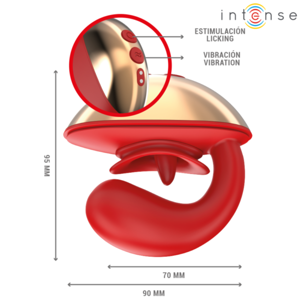 INTENSE - VIBRADOR E ESTIMULADOR MARIAH EM FORMATO U 10 VIBRAÇÕES VERMELHO - Image 6