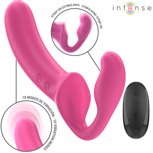 INTENSE - AMY DOUBLE VIBRATOR 20 CM ROSA CONTROLE REMOTO - Image 2