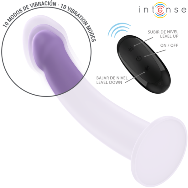 INTENSE - EDDIE VIBRADOR 17,5 CM 10 VIBRAÇÕES ROXO CONTROLE REMOTO - Image 3