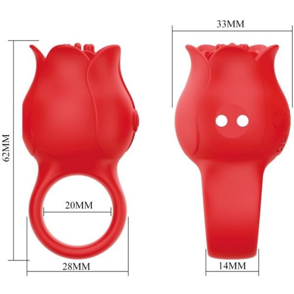PRETTY LOVE - VIBRADOR DE DEDO EM FORMA DE JAE ROSE 10 VIBRAÇÕES VERMELHO - Image 6