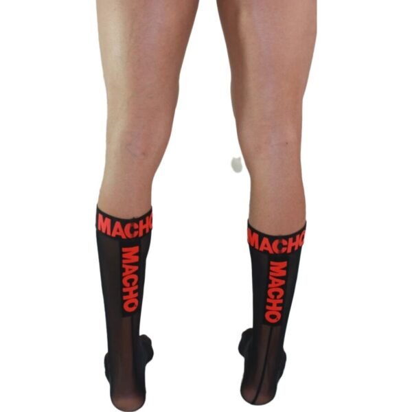 MACHO - MEIAS FINAS TAMANHO ÚNICO PRETO/VERMELHO - Image 2