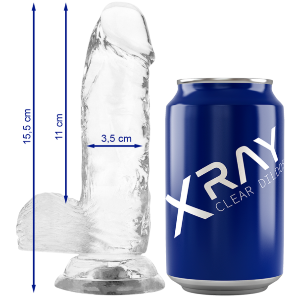 X RAY - ARNÊS SEGURANA + DILDO TRANSPARENTE COM BOLAS 15.5 CM -O- 3.5 CM - Image 3