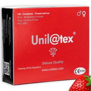 UNILATEX - CONSERVANTES DE MORANGO / VERMELHO 144 UNIDADES