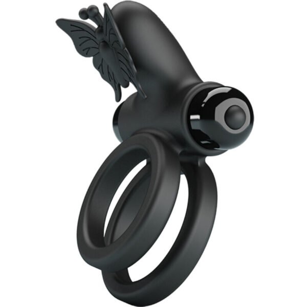 PRETTY LOVE - ANEL VIBRADOR DUPLO COM ESTIMULADOR PRETO - Image 5