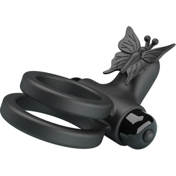 PRETTY LOVE - ANEL VIBRADOR DUPLO COM ESTIMULADOR PRETO - Image 6