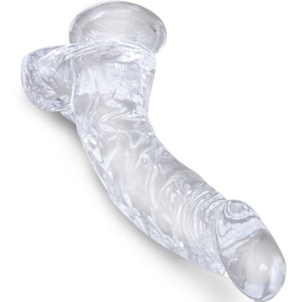 KING COCK - CLEAR PÊNIS CURVADO REALISTA COM BOLAS 16.5 CM TRANSPARENTE - Image 2