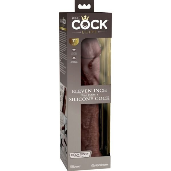 KING COCK - ELITE DILDO DE SILICONE REALISTA 28 CM MARROM - Image 5