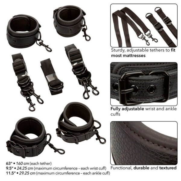 CALEXOTICS - NOCTURNAL RESTRIÇÕES DE CAMA COURO AJUSTÁVEL PRETO - Image 3