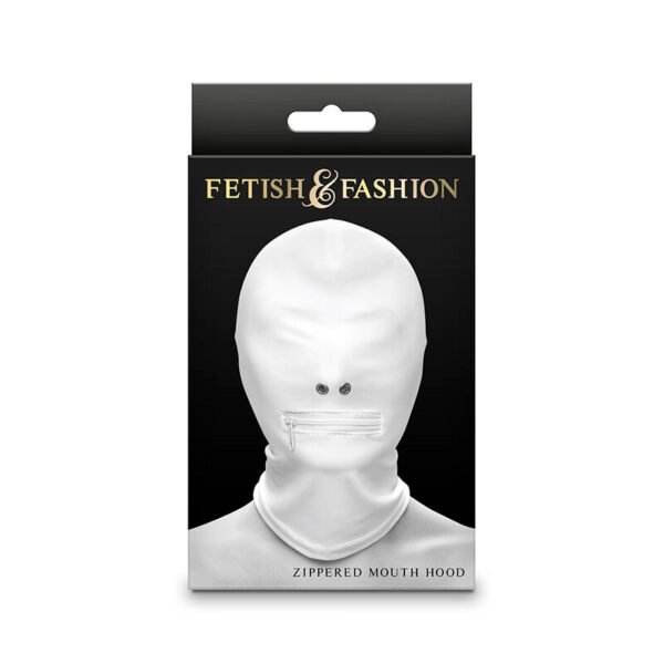 NS NOVELTIES - FETISH & FASHION FECHADO BOCA COM ZÍPER CAPUZ NYLON BRANCO - Image 2
