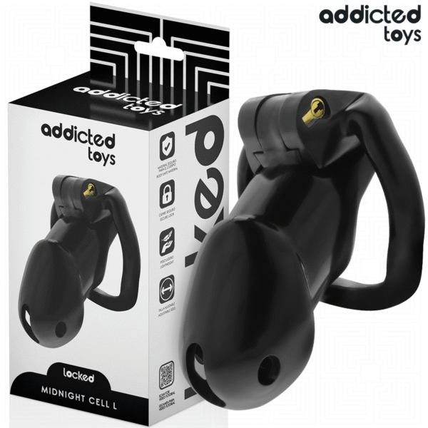 ADDICTED TOYS LOCKED - GAIOLA DE PÊNIS CELL MINDNIGHT TAMANHO L