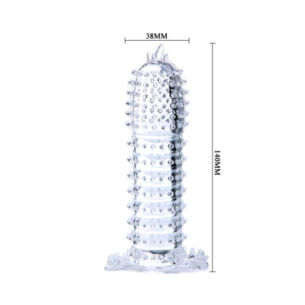 BAILE - BAINHA PARA PÉNIS COM PONTOS ESTIMULANTES TRANSPARENTE 14 CM - Image 4