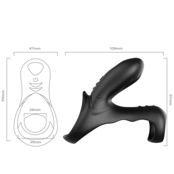 ARMONY - ANEL VIBRADOR DUPLO RANGER PARA CASAIS PRETO - Image 4