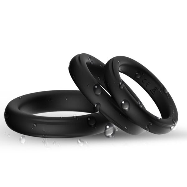 ARMONY - ANEL TRIPLO DE SILICONE PRETO - Image 2