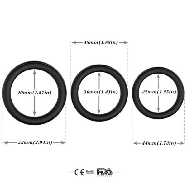 ARMONY - ANEL TRIPLO DE SILICONE PRETO - Image 3