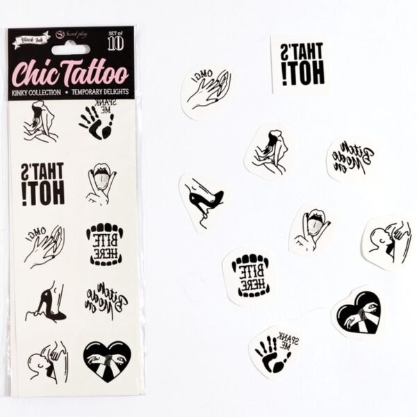 SECRET PLAY - CONJUNTO DE 10 TATUAGENS TEMPORRIAS COLEO KINKY - Image 2