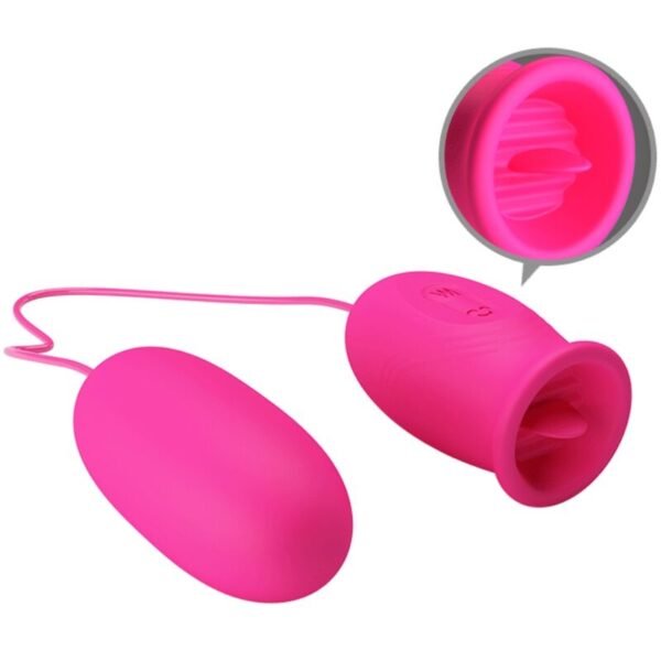 PRETTY LOVE - OVO VIBRADOR DAISY + LÍNGUA ESTIMULANTE DE CLITÓRIS ROSA - Image 3