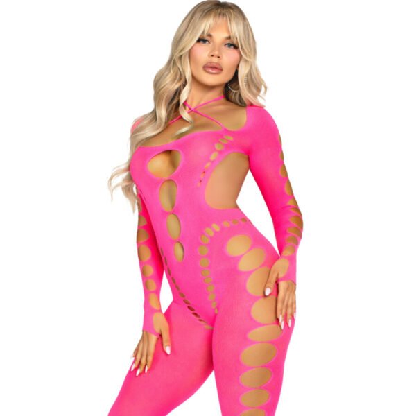 LEG AVENUE - BODYSTOCKING ROSA COM COSTAS ABERTAS TAMANHO ÚNICO - Image 3