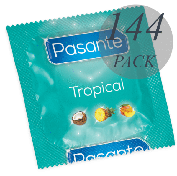 PASANTE - DE PRESERVATIVOS SABORES TROPICAIS 144 UNIDADES - Image 2