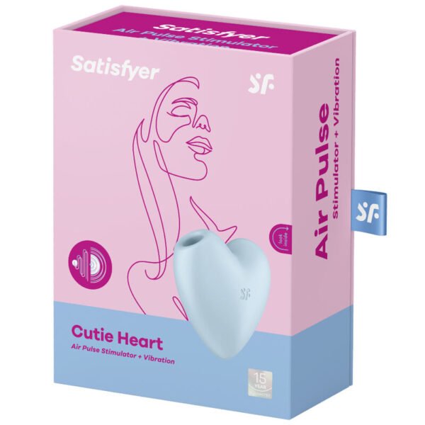 SATISFYER - CUTIE HEART ESTIMULADOR DE PULSO E VIBRADOR DE AR AZUL - Image 4