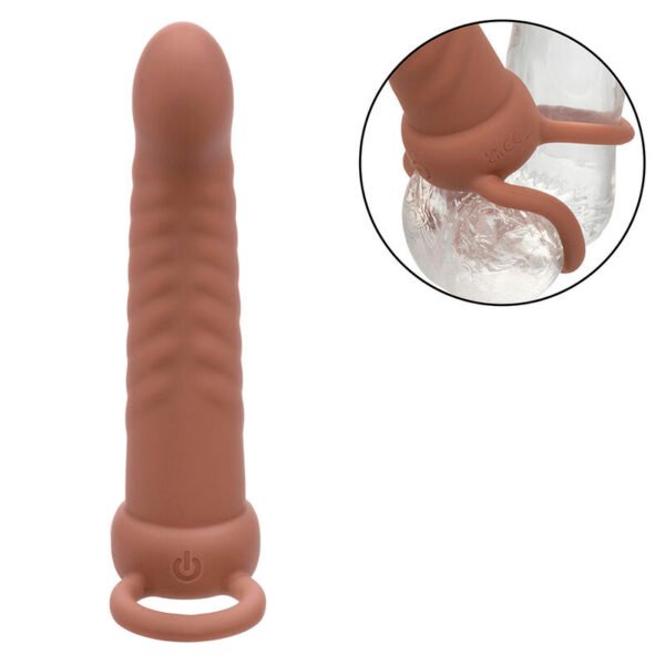 CALEXOTICS - MAXX RIBBED DUAL PENETRATOR 10 VIBRAÇÕES MARROM - Image 6