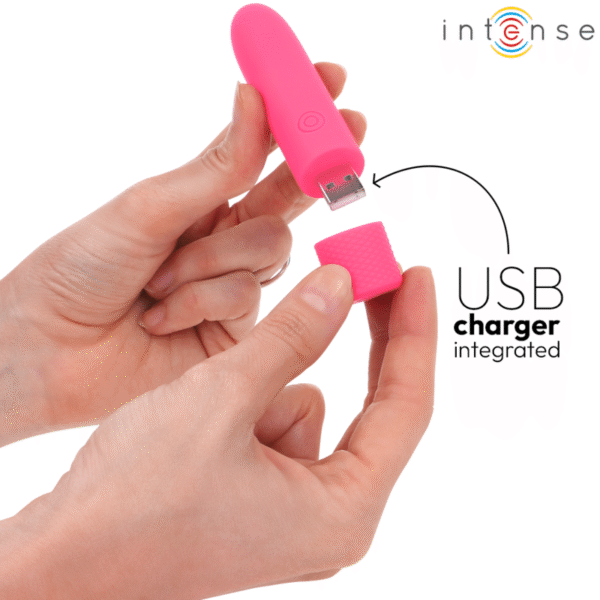 INTENSE - SYMONE  USB RECARREGÁVEL VIBRATÓRIA BULLET 8 VIBRAÇÕES ROSA 10 X 2,2 CM - Image 5