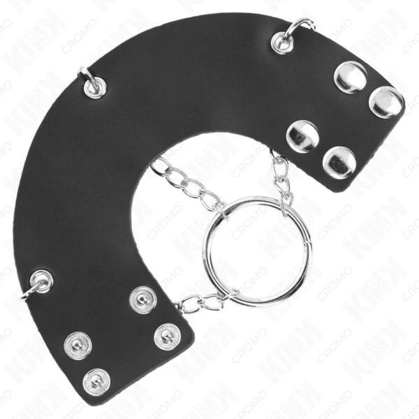 KINK - ANEL PARA PÊNIS 4 CM CORRENTE 7 CM METAL COM CINTO DE COURO - Image 4