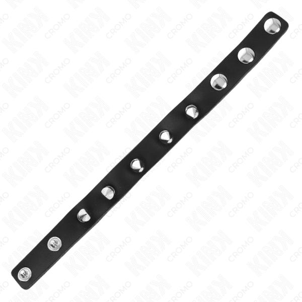 KINK - ANEL DE COURO PARA PÊNIS COM FECHO DE PRESSÃO FORRO VERMELHO 21 X 1,5 CM - Image 5