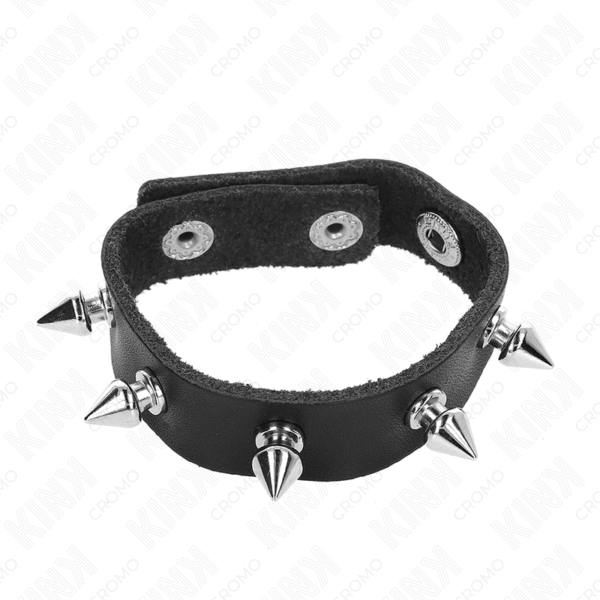 KINK - ANEL DE COURO PARA PÊNIS COM FECHO DE PRESSÃO FORRO VERMELHO 21 X 1,5 CM - Image 4