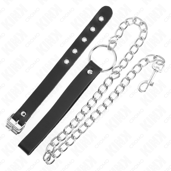 KINK - ANEL DE COURO PARA PÊNIS COM CORRENTE 21,5 X 2 CM E CORRENTE DE METAL 60 CM - Image 3