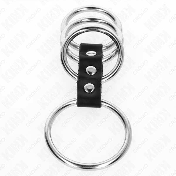 KINK - 4 ANÉIS DE METAL DE 3,7 CM A 5 CM CONECTADOS POR COURO - Image 3