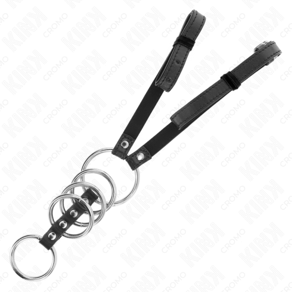 KINK - 5 ANÉIS DE PÊNIS 3,8 CM A 5 CM METAL COM CINTO DE COURO 112 CM - Image 4