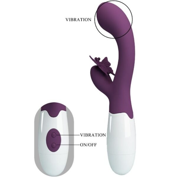 PRETTY LOVE - BUTTERFLY KISS VIBRADOR DE COELHO E ESTIMULADOR DE PONTO G ROXO - Image 4
