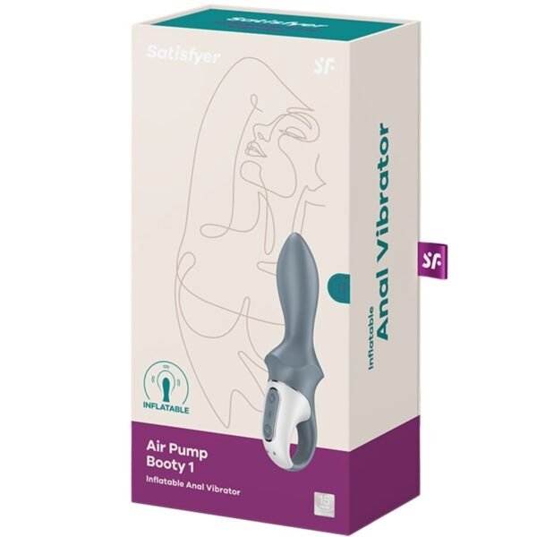 SATISFYER - BOMBA DE AR BOOTY 1 VIBRADOR INFLÁVEL ANAL CINZA - Image 6
