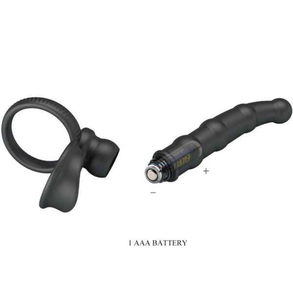 PRETTY LOVE - ANEL VIBRATÓRIO PARA PÊNIS TATUM COM PLUG 10 VIBRAÇÕES PRETO - Image 6