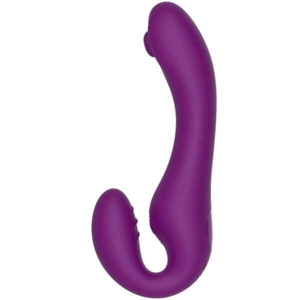 XOCOON - VIBRADOR STRAP-ON 2 EM 1 SEM ALÇAS COM CONTROLE REMOTO ROXO - Image 5