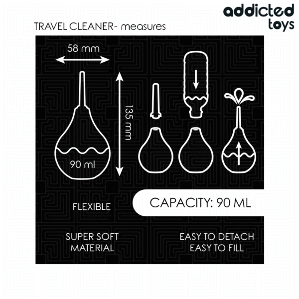 ADDICTED TOYS - LIMPADOR ANAL DE VIAGEM TAMANHO S 90 ML - Image 5