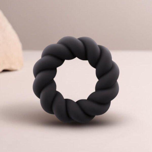 ROCKS-OFF - ANEL MASTURBADOR DE SILICONE PRETO TWIST - Image 2