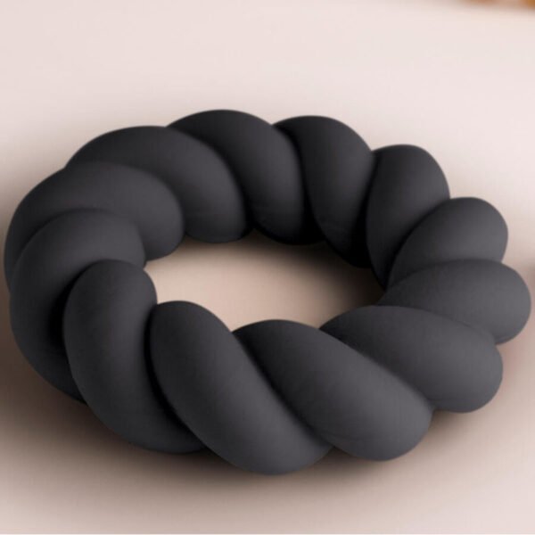 ROCKS-OFF - ANEL MASTURBADOR DE SILICONE PRETO TWIST - Image 3