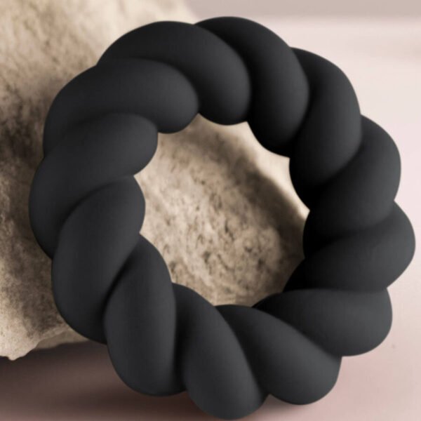 ROCKS-OFF - ANEL MASTURBADOR DE SILICONE PRETO TWIST - Image 5